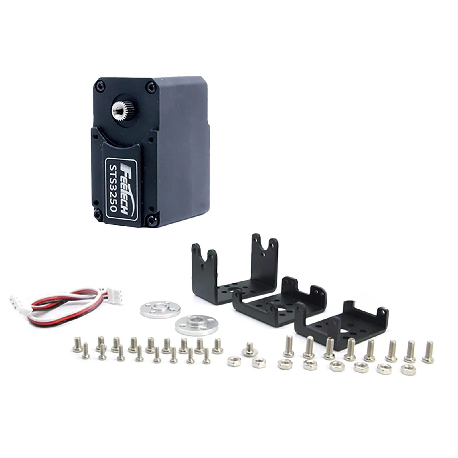 Feetech STS3250 12V 50KG Magnetyczny Enkoder Podwójny Wał TTL Serwo Bezrdzeniowy Silnik Aluminiowa Obudowa 360 Stopni Szeregowy Bus Inteligentne Serwo