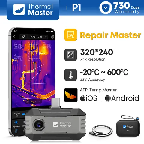 320*240 X³IR Resolution P1 Thermal Imaging Camera for iphone15/16/17 and android smartphone Type C Infrared Thermal Imager