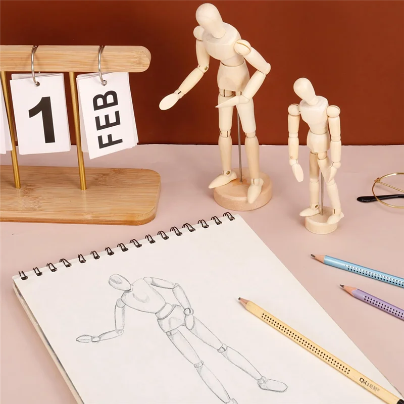 WOWFU-9 قطعة عارضة أزياء الفنان نموذج قزم خشبي رسم نموذج لجسم متحرك مع حامل عارضة أزياء مرنة مشتركة سهلة لنا