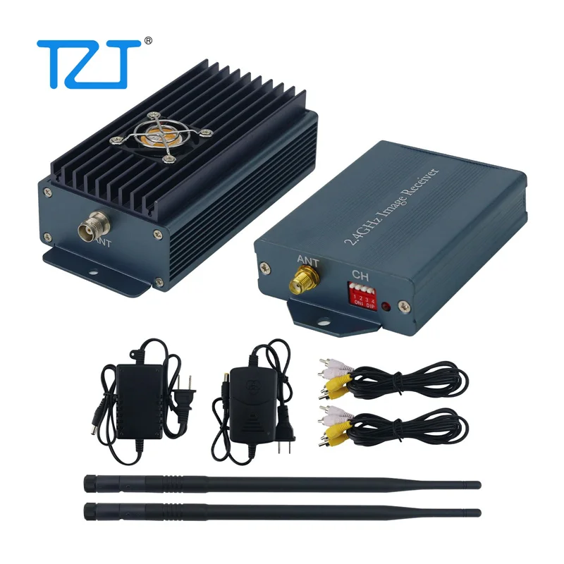 TZT 2,4G 10W Wireless Audio Video Sender Empfänger AV Sender Empfänger für 200-3000 Meter Entfernung