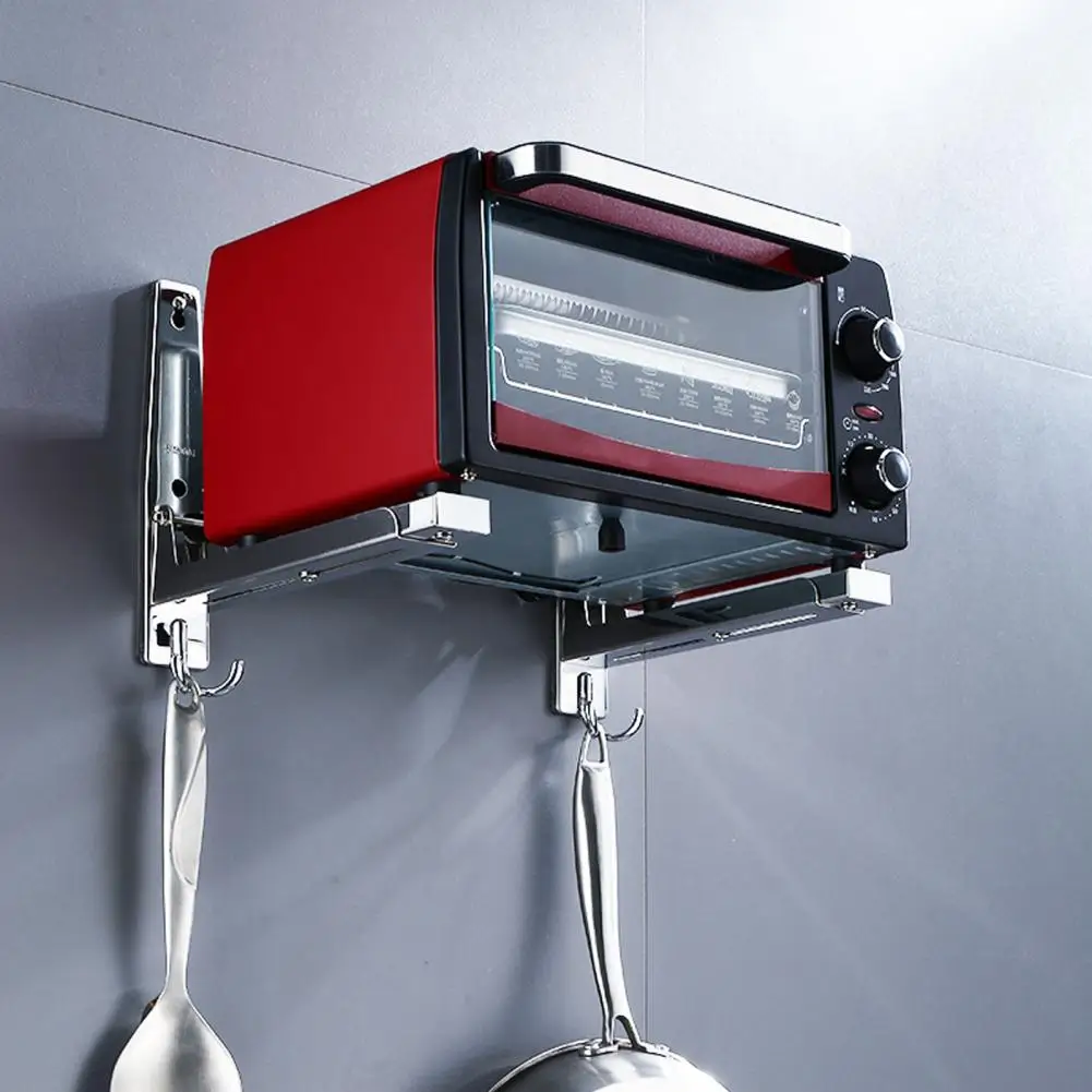 

Space-efficient Storage Rack Stainless Steel Wall Mounted Microwave Oven Rack with Strong Load-bearing Capacity for Electrical