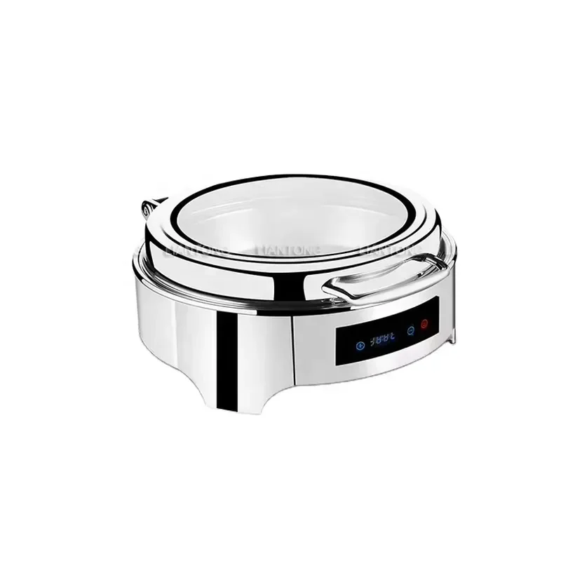 Commercial Stainless Steel Electric Hot Pot Warmer Round Rectangle Induction Buffet Food Display Heater for Catering