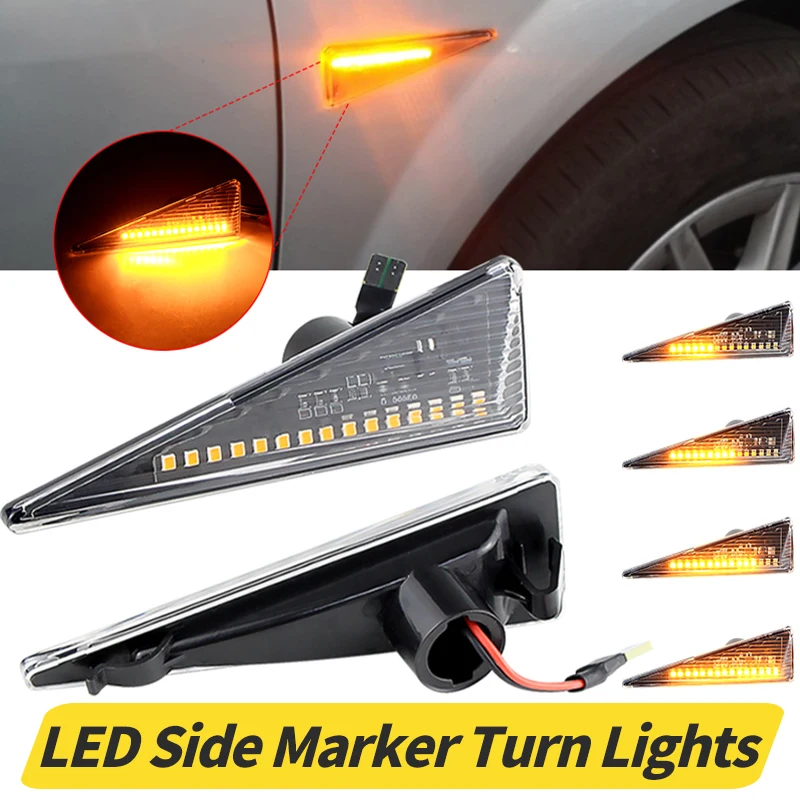 2pcs 12V Canbus Led Dynamic Side Marker Turn Signal Light For Renault Megane MK2 CC Espace MK4 Scenic MK2 Wind Avantime Thalia 2