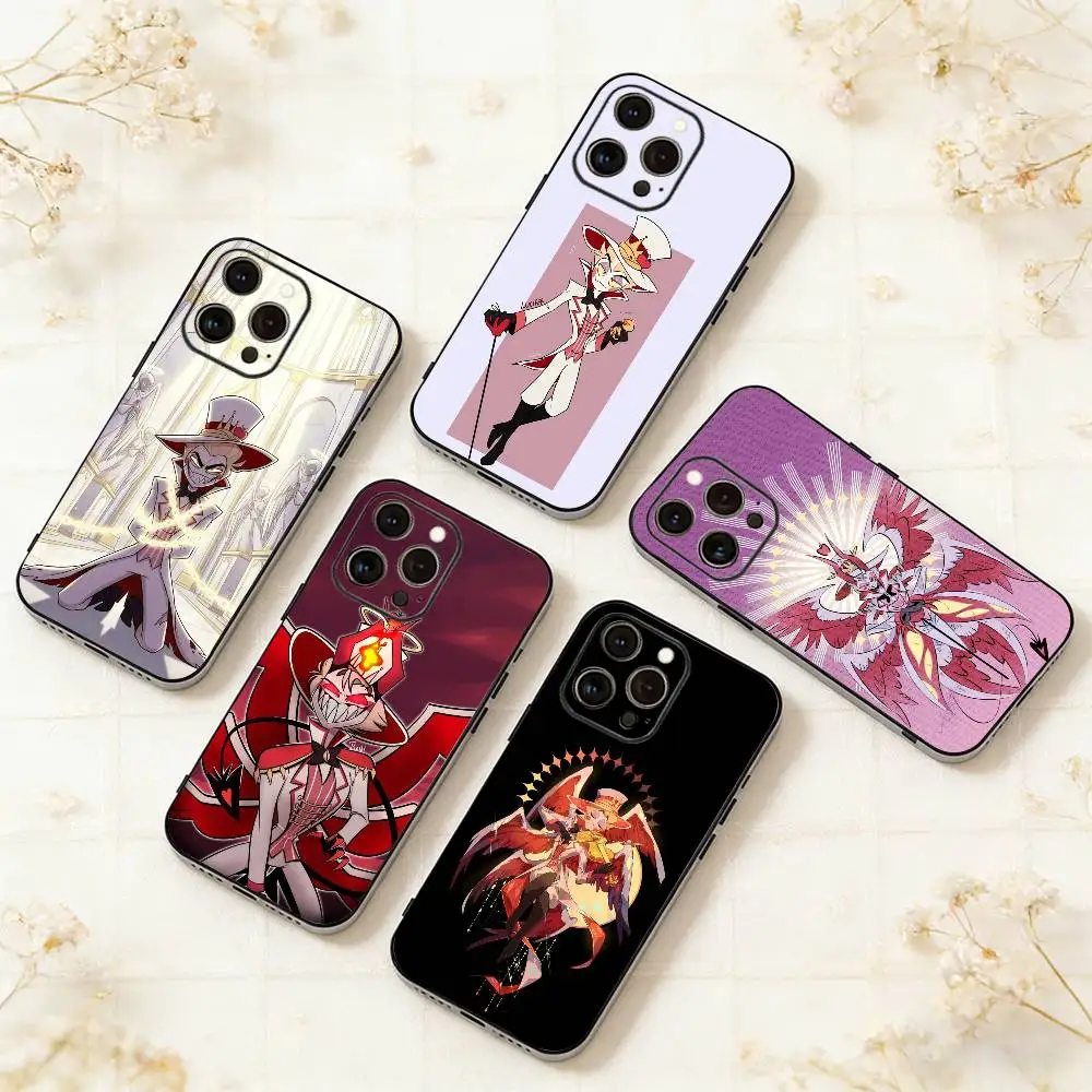 

Hazbin H-Hotel Lucifer Magne Phone Case For iPhone 17,16,15,14,13,12,11 Plus,Pro Max,XS,Soft Silicone Black Cover