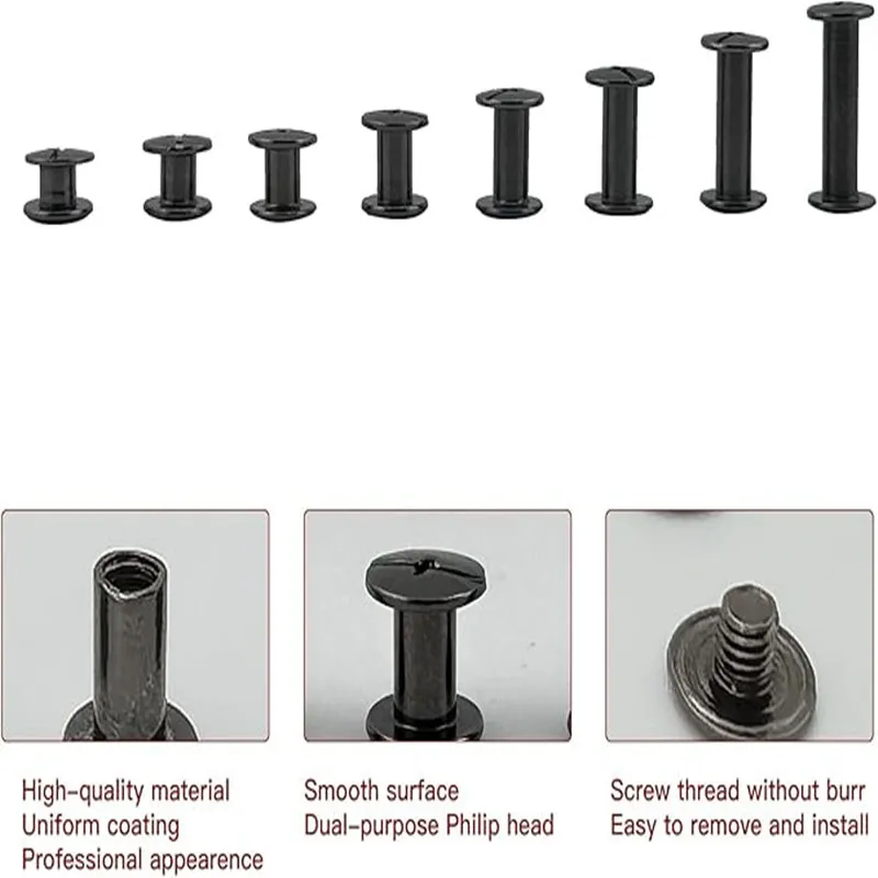 Screws Assortment Kit, Metal Rivets & Male Female Snap Fasteners, Leather Clothing Studs Assortment Set