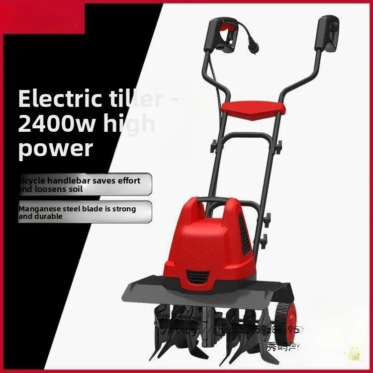 Microcultivador Eléctrico Premium, Pequeño Cultivador Doméstico para Desmalezar, Cavar, Remover Tierra y Arar