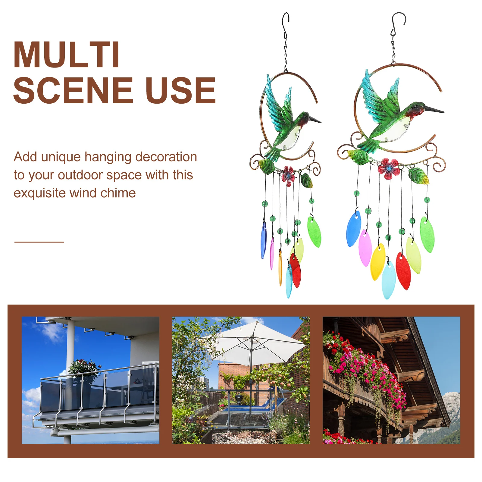 

1Pcs Exquisite Metal Wind Chime Decorative Hanging Ornament Iron Handicraft for Porch Living Room Balcony Garden Cheerful Sound