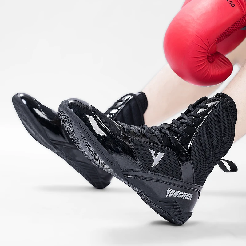 Zapatos de lucha profesionales para hombre, calzado de boxeo antideslizante, zapatillas de gimnasio con amortiguación