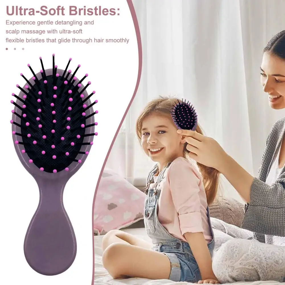 Mini Hair Brush Soft Bristles Scalp Massage Anti-static Hair Styling Detangling Air Cushion Comb Women Kids Hairdressing Tools