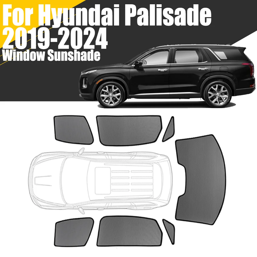 Parasole magnetico personalizzato per finestrino dell\'auto per Hyundai Palisade 2019-2024 tenda per parabrezza anteriore in rete per tende