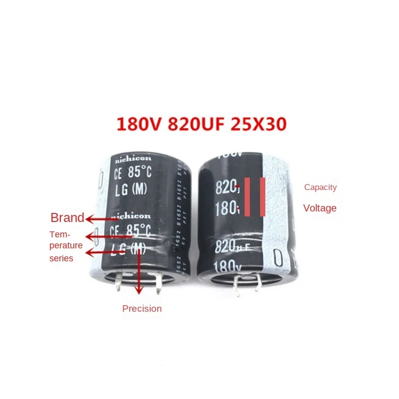 （1PCS）180V820UF 25X30 nichicon electrolytic capacitor 820UF 180V 25*30 replaces 200V.