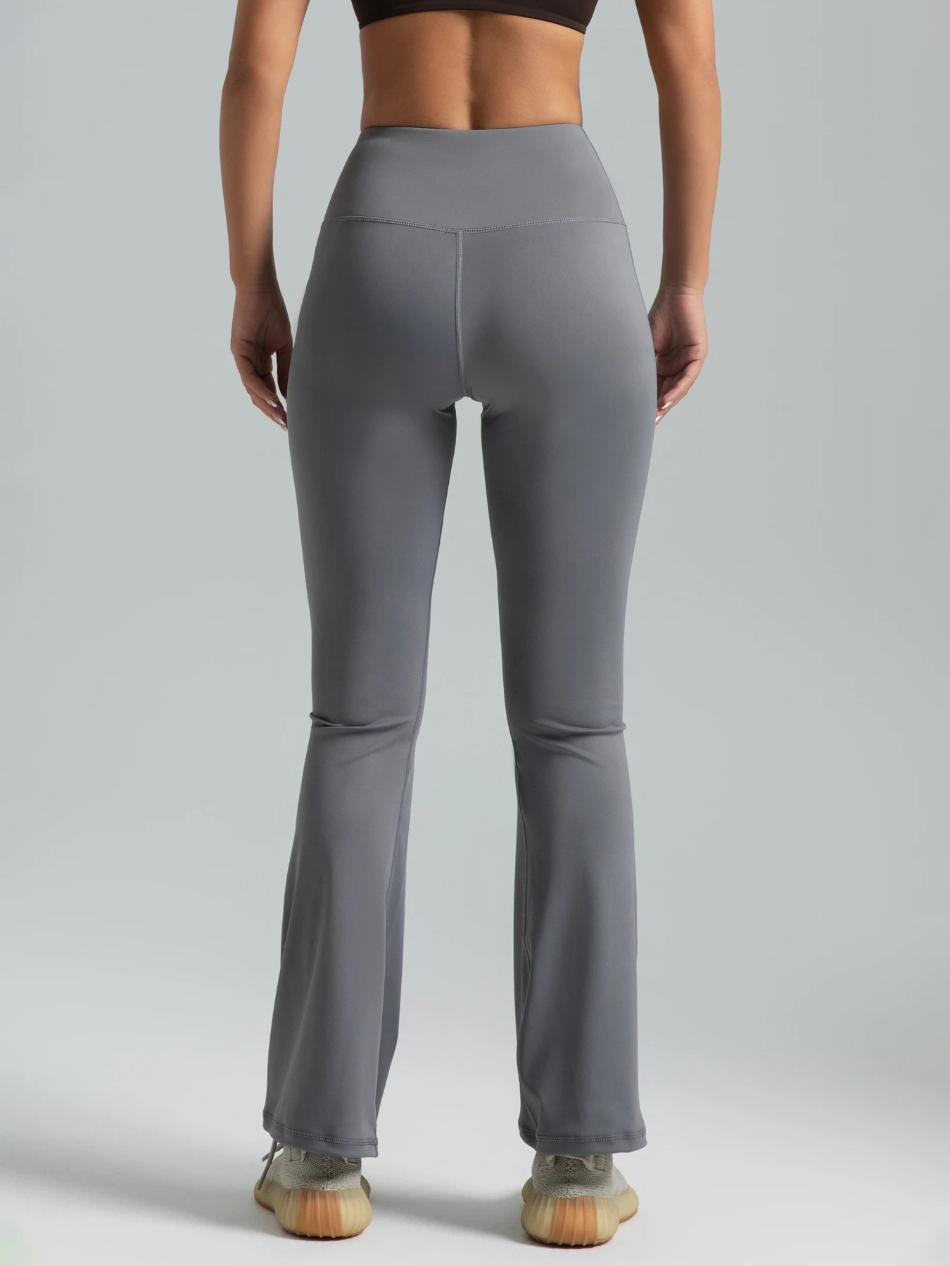 Calças femininas de ioga bootcut de cintura alta – leggings largas para treino e roupas casuais – roupas esportivas confortáveis e elegantes