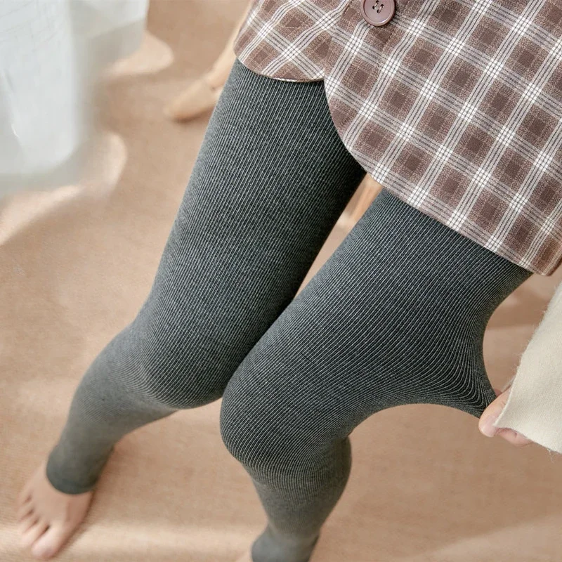 Collants Chauds à Rayures Verticales en Coton pour Femme, Bas Lolita, Collection Automne et Hiver