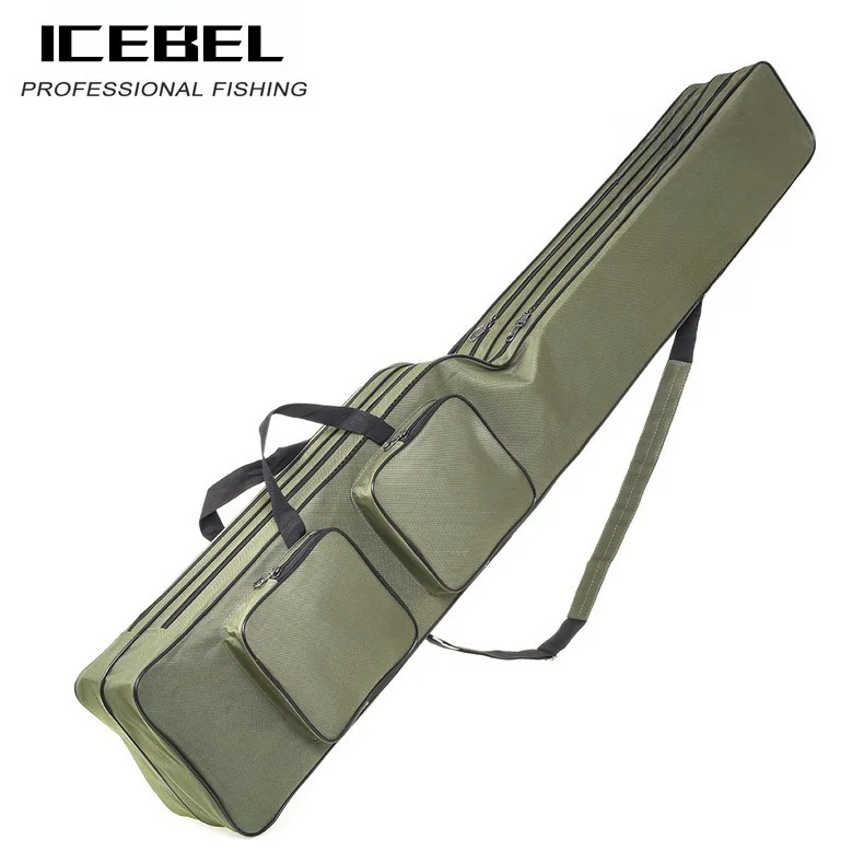 

ICEBEL Double-Layer Blade-Profile Fishing Rod Carrier,1.3m Long with Surf/Bank/Reservoir Compatibility,Heavy-Duty Tackle Storage
