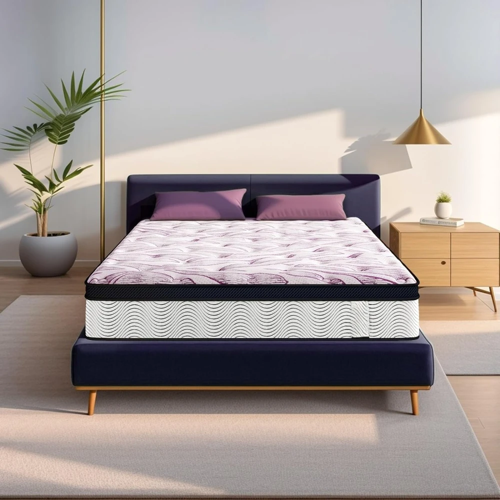 

10 Inch Medium Firm Mattress,Memory Foam Mattress,Wrapped Coils Pocket Spring Hybrid Mattress,for Supportive and Pressure Relief