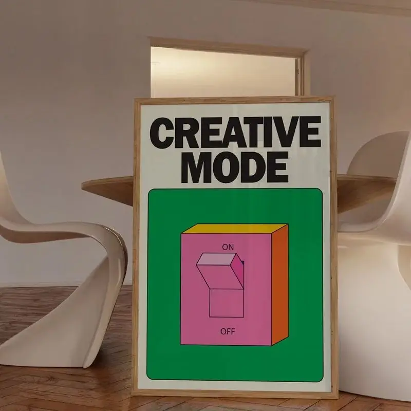 Creative Mode Wall Print Colorful Poster Retro Pink Wall Art Canvas Painting Trendy Room Decor Pictures For Living Room