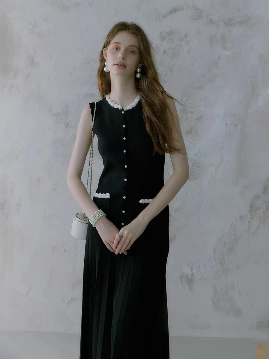 

Nanyou High Quality Summer New Fashionable Commuter Handmade Hook Flower Mingyuan Slimming Round Neck Sleeveless Dress