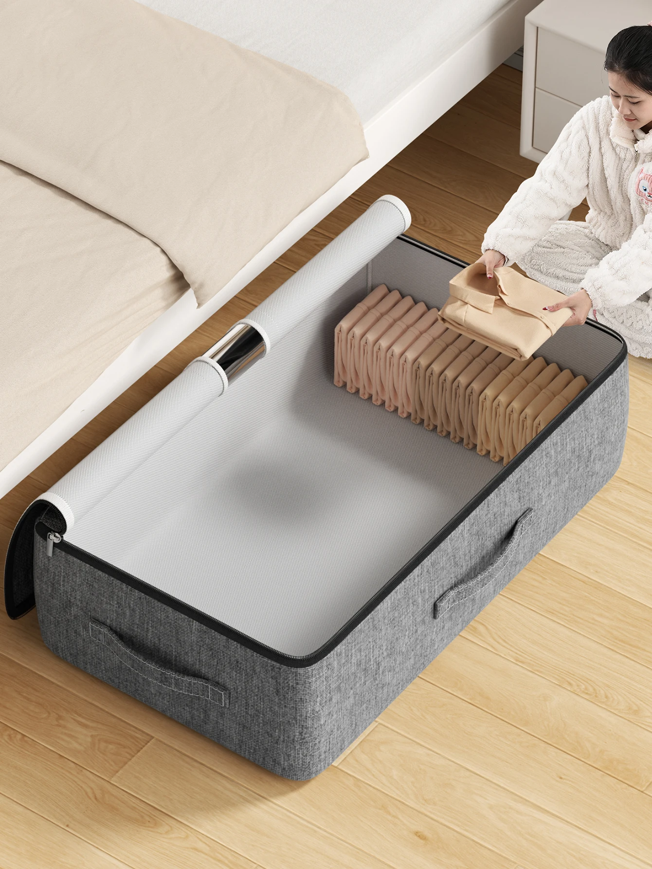 

1pc foldable storage bag under bed Clothing quilt storage bag Clothing dust bag Large capacity closet organizer bag