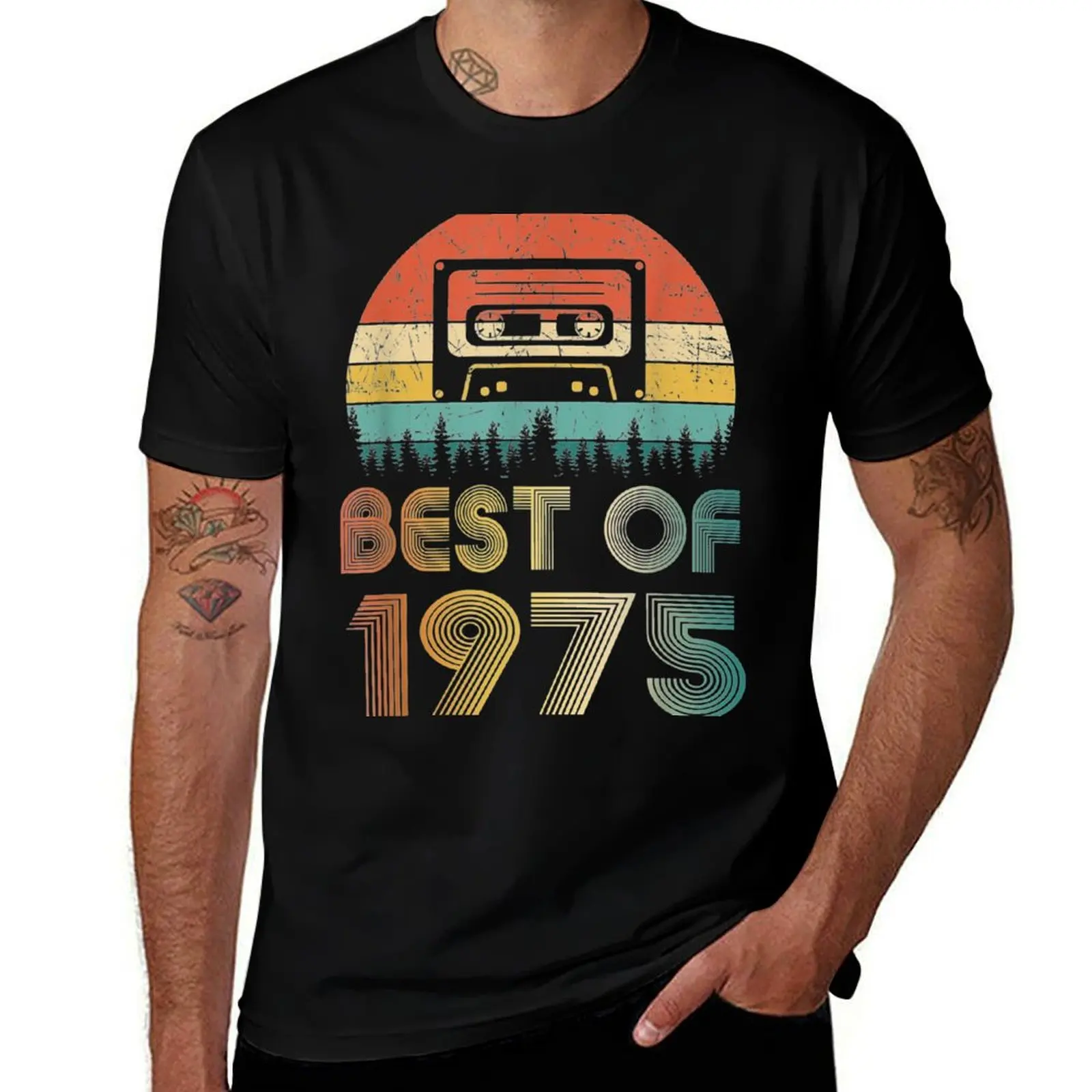

Винтажная футболка 1975 года Best Of 1975 на 45-й день рождения, 45 лет, подарочная футболка, дизайнерские рубашки, летние топы, забавные футболки для мужчин