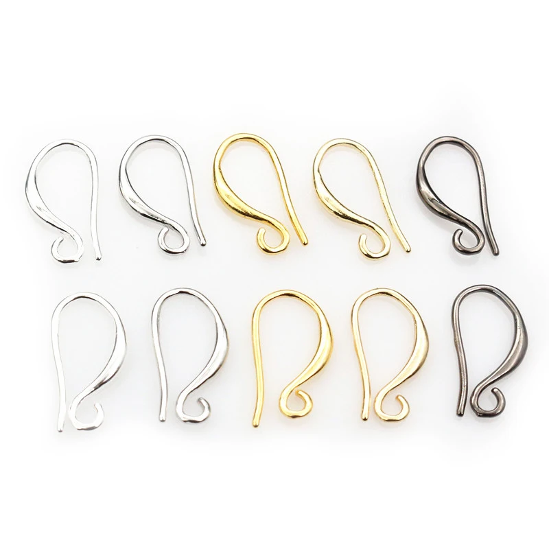 20pcs 17x9mm Silver Gold Color Brass Earring Findings Earrings Clasps Hooks Wire DIY Jewelry Making Accessories Earwire Supplies