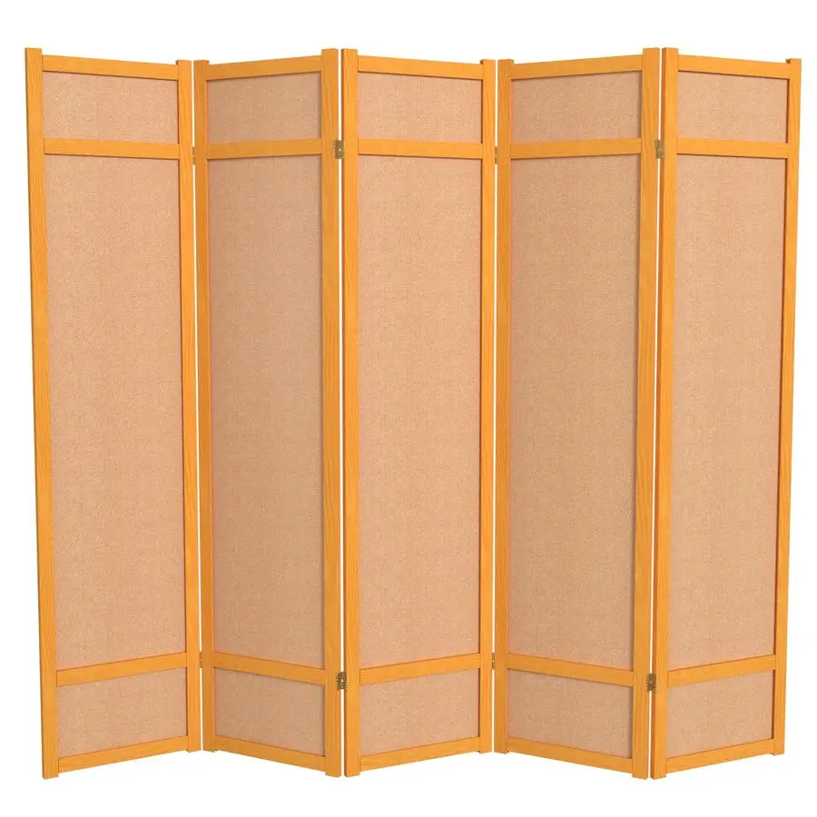 

6 ft. Tall Jute Shoji Screen5 PanelHoney Room Divider