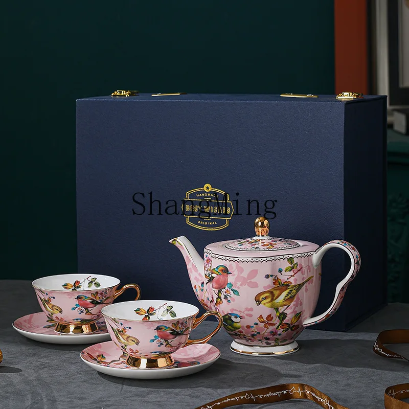 

CL coffee cup set exquisite bone china afternoon tea tea set teapot teacup ceramic pastoral high sense