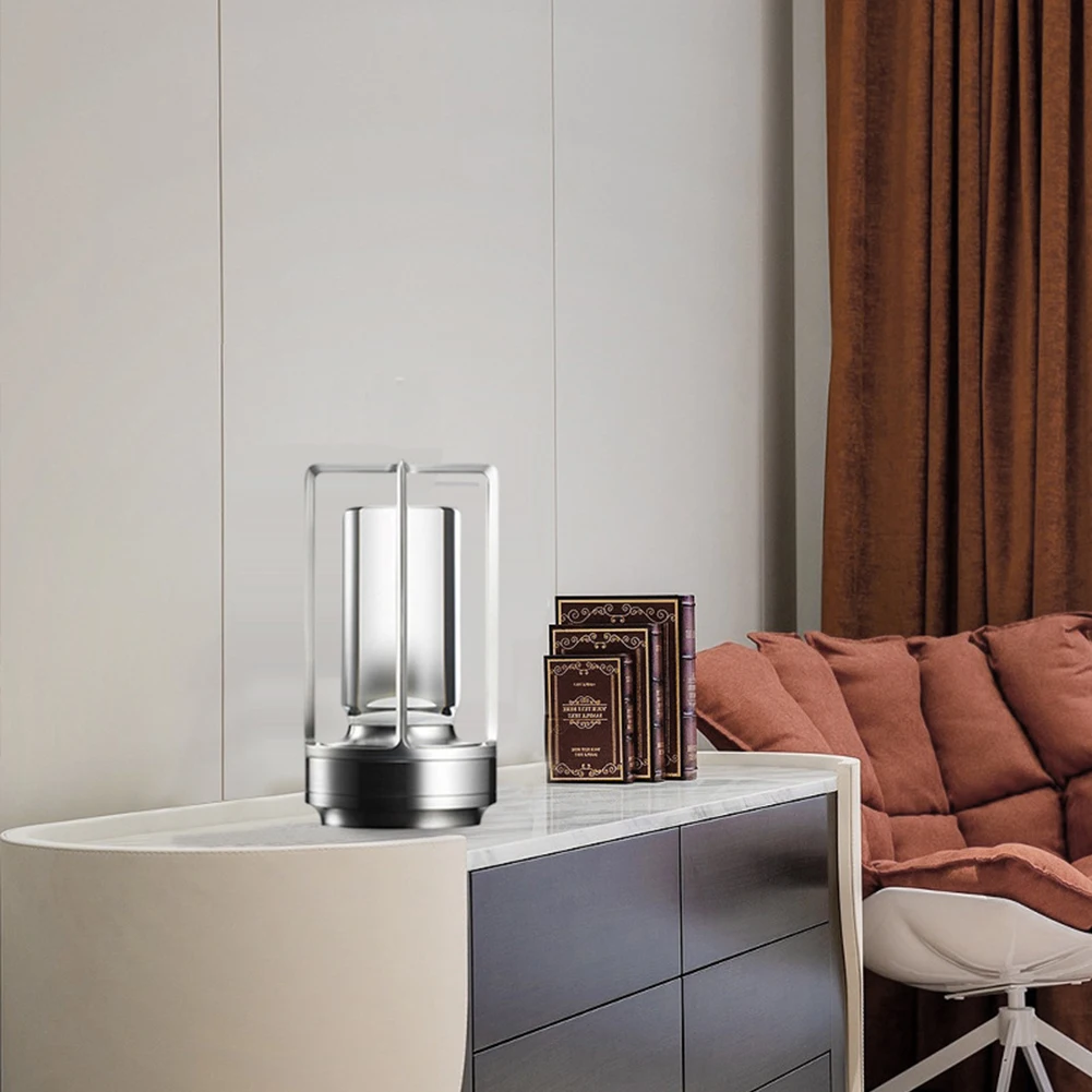 Rechargeable Cordless Table Lamp 2000mAh USB Rechargeable Touch 3 Colors Dimmable Night Light Camping Light