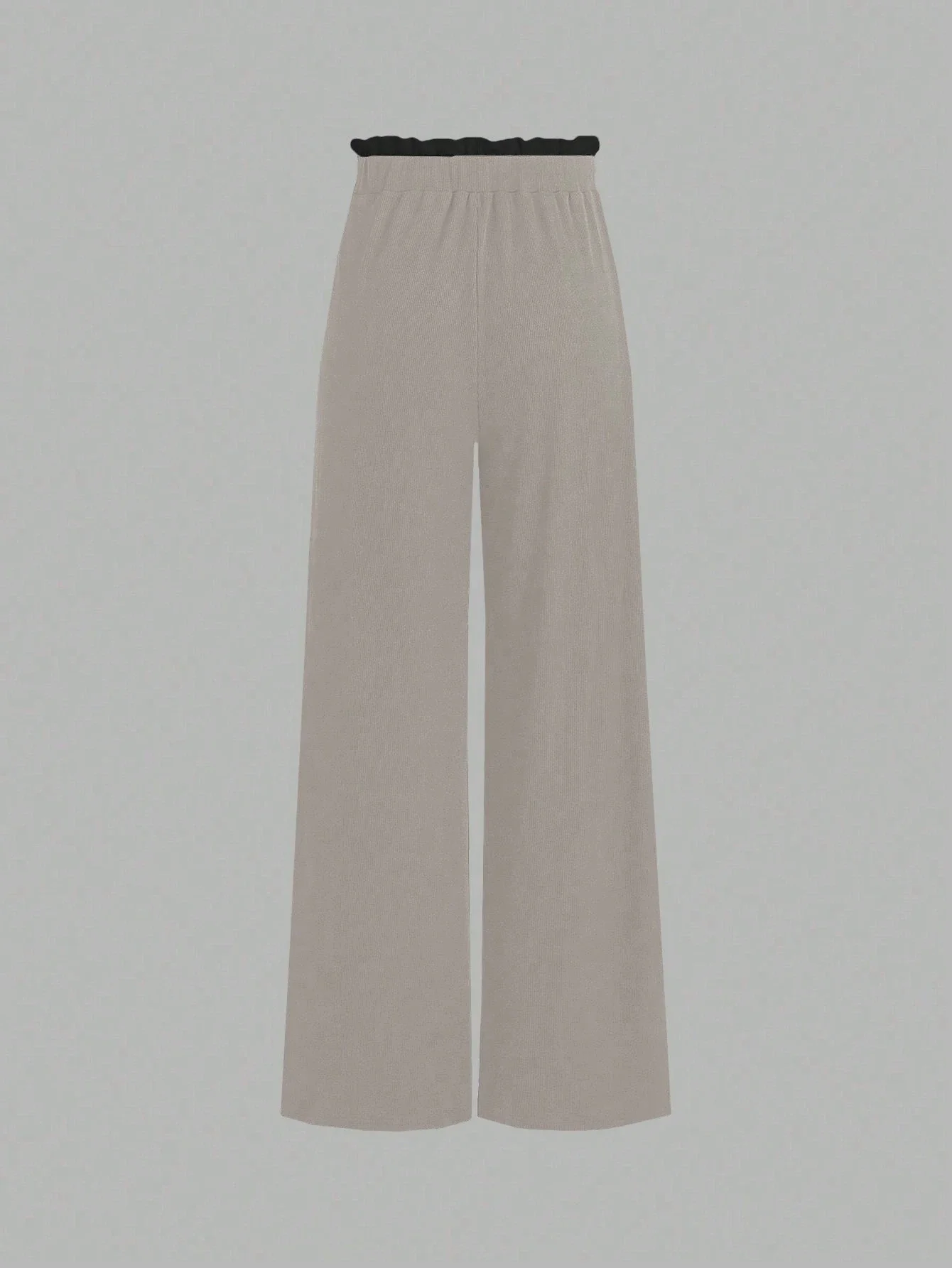 

2pcs Set Contrast Trim Round Neck Tank Top And Wide Leg Pants Casual Outfit