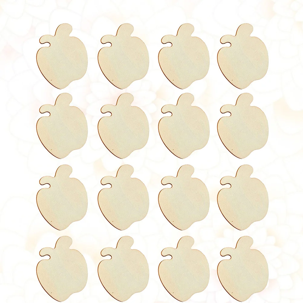 

70Pcs Children Hand Painting Wood Slices Natural Unfinished Apple Shape DIY Christmas Wooden Decor Wedding Ornaments