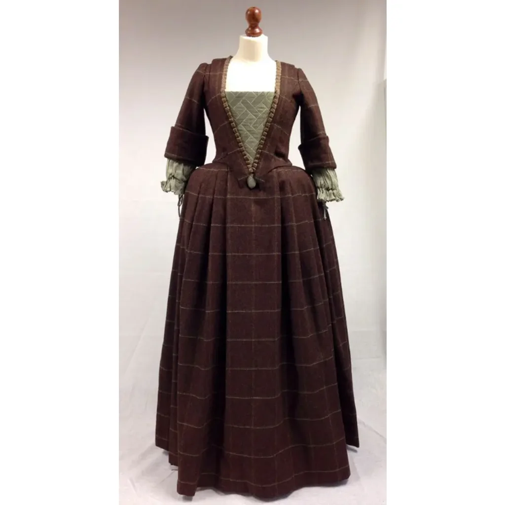 Cosplaydiy Outlander Claire Cosplay Misses Cosplay Randall Vintage Highlander Dress Girl Women Dress Gown Theater Reenactment