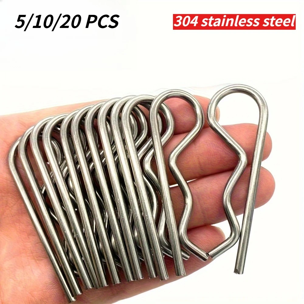 5/10/20PCS, 304 Stainless Steel Stool Nail R-Clip, Anti-Corrosion and Rust Proof, Industrial Fixed Trailer Locking Accessory