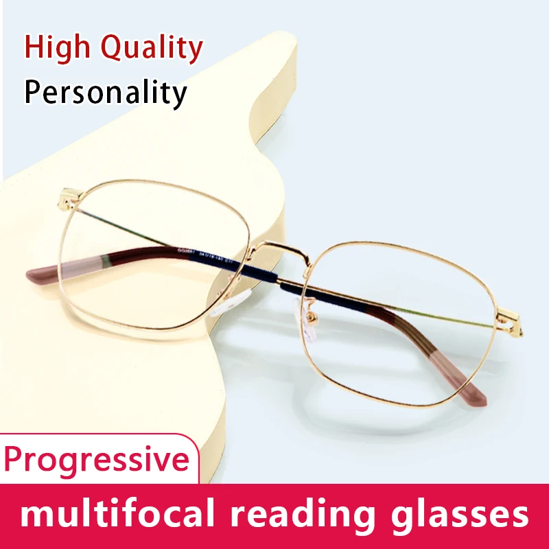 

Прогрессивные мультифокусные очки для чтения для женщин и мужчин, прочные линзы с блокировкой синего света CR39, мультифокальные линзы против усталости глаз/УФ-мультифокальные считыватели