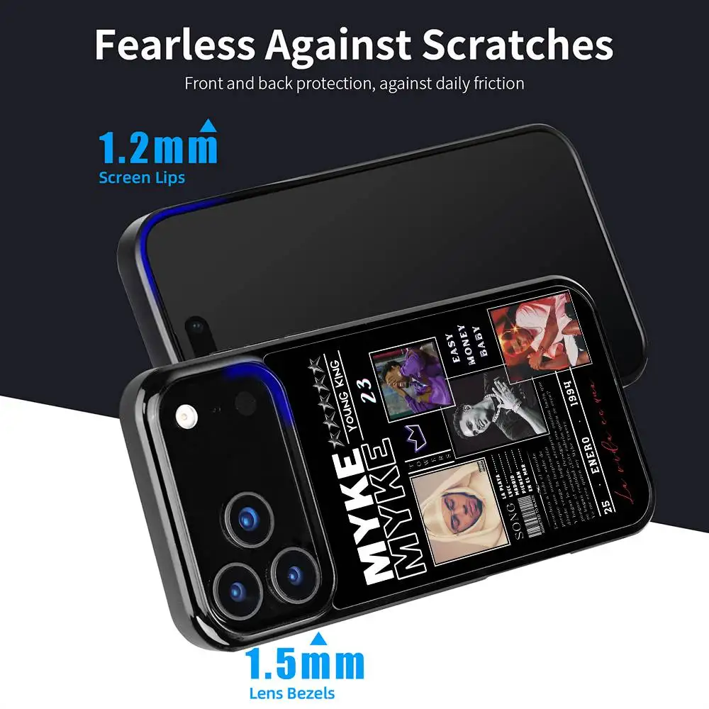 Чехол для телефона Rapper M-Myke T-Towers для iPhone 17, 16, 15, 14, 13, 12, 11 Pro Max Mini Plus Hard Mirror Funda