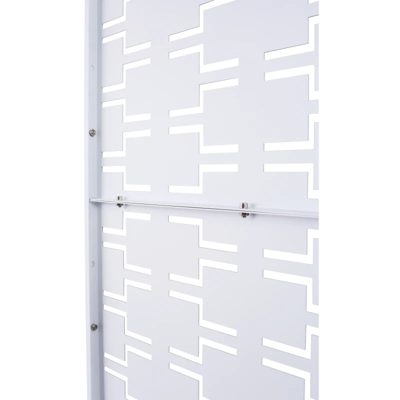 Outdoor & Indoor Privacy Screen Metal Privacy Screen 76" H×48" W, Freestanding Decorative Privacy Screen for Deck Balcony Patio, Privacy Fence Panels for Outside Lawn Garden PS112 WHITE view 7