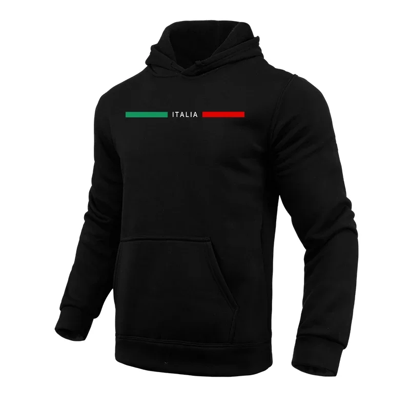 2025, neueste einfarbige Hoodies für Herren, hochwertige italienische Mode, bedruckte Kapuzenpullover, männlicher urbaner Trend, Pullover, Fitnessstudio-Tops