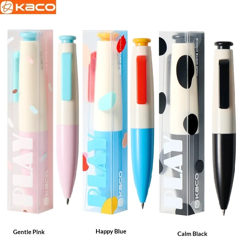 

Ручка гелевая KACO PLAY Mini: карманная, портативная, короткая, быстросохнущая, с кнопочным механизмом, в стиле ретро, с цветными блоками, милая, 0.5 мм, черная, для письма, канцелярские товары