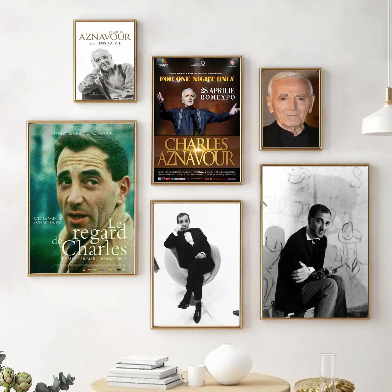 Charles Aznavour Poster Decorative Painting Canvas Poster Wall Art Living Room Posters Bedroom Painting