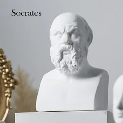 Socrates Bust Figurine Retro Roman Figures Sculpture High Art Ornaments Sketches Teaching Aids Home Living Room Decoration