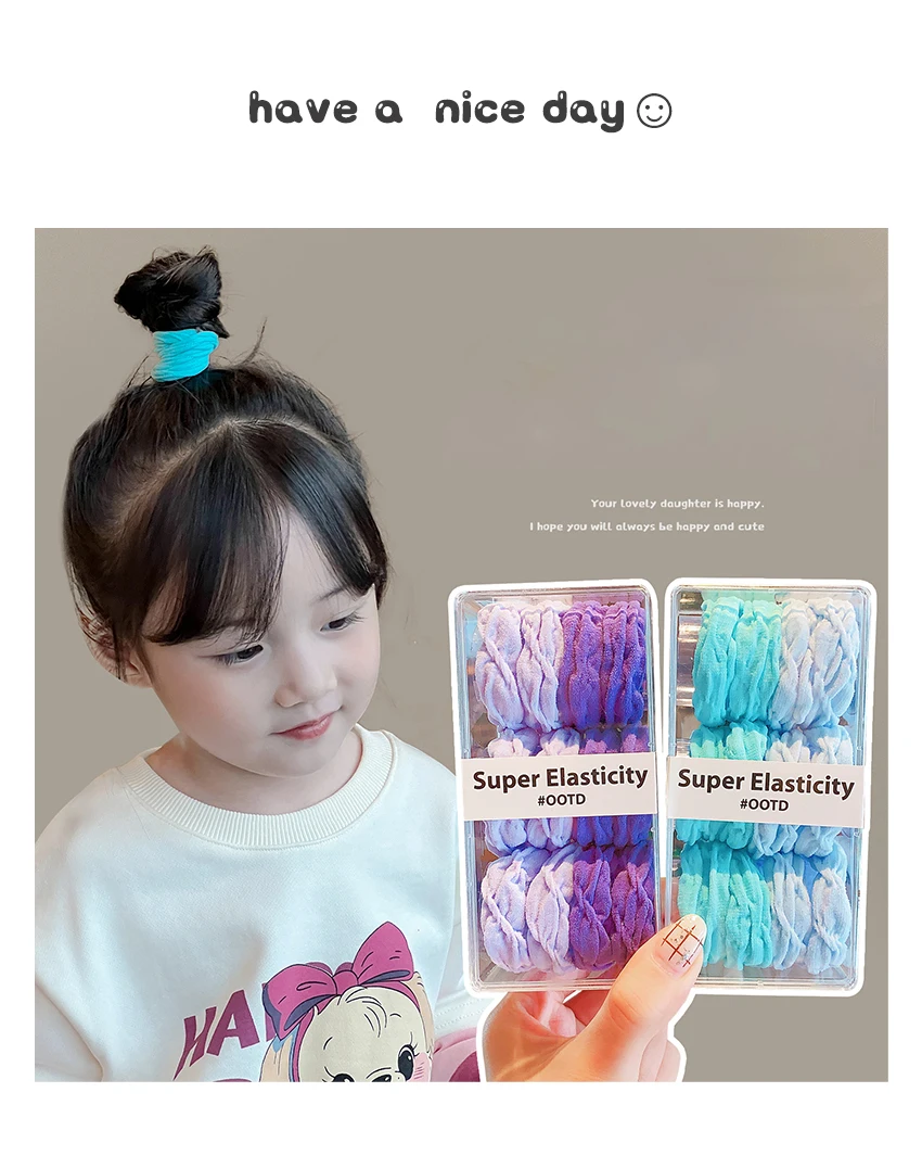 Neue 12er-Box Rüschen-Haargummis für Damen und Mädchen, hochelastische Haargummis aus Stoff, koreanische Macaron-Farben, Pferdeschwanz-Haargummis, Geschenk 2026 – Detail 1