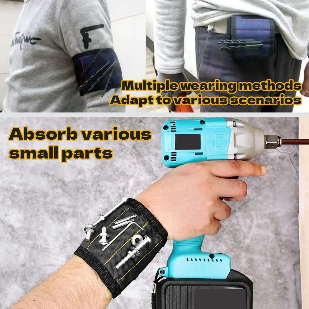 

Магниты Магнитный браслет Регулируемый 3/5 рядов Магнитный браслет на руку Портативный легкий портативный магнитный датчики Сумка для инструментов