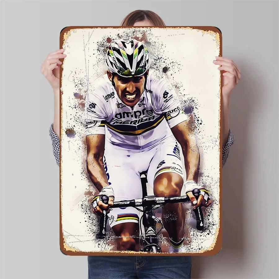 Affiche en métal de cycliste de Champion de Tour de France, décoration moderne pour la maison, thème sportif, Art mural