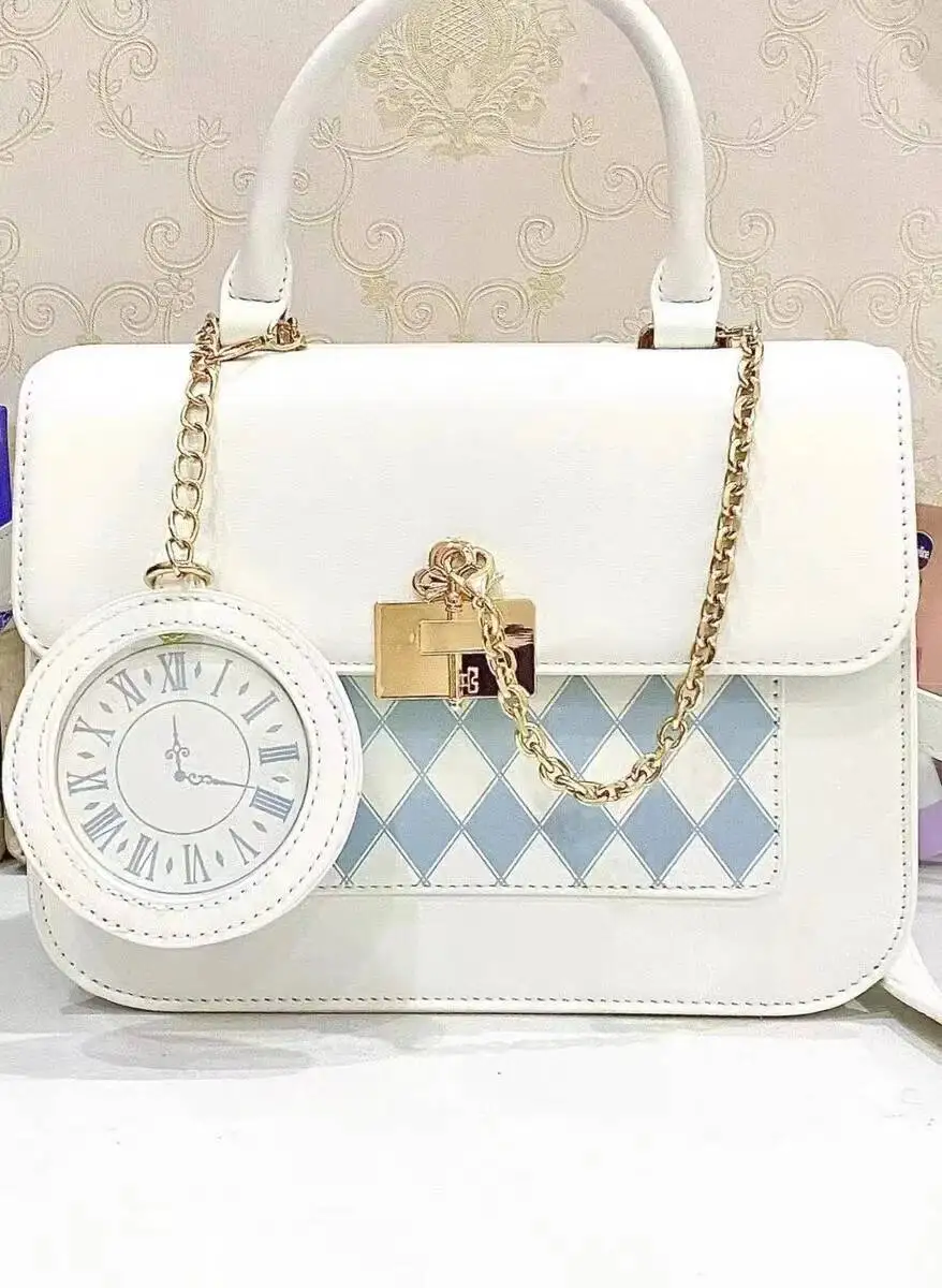 Bloom haruku jk mensageiro feminino 2023 novo doce padrão rhombic casual mão senhoras vintage fada núcleo crossbody saco