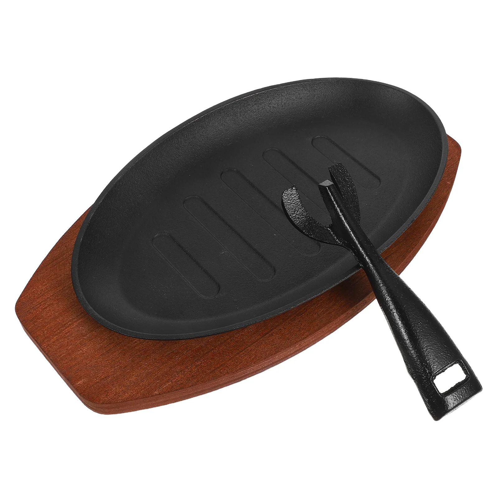 

1 set Cast Iron Grill Plate 8 Inch Mini Skillet For Steak Fajita Sizzling Dish Stovetop Griddle Pan Teppanyaki Cooking