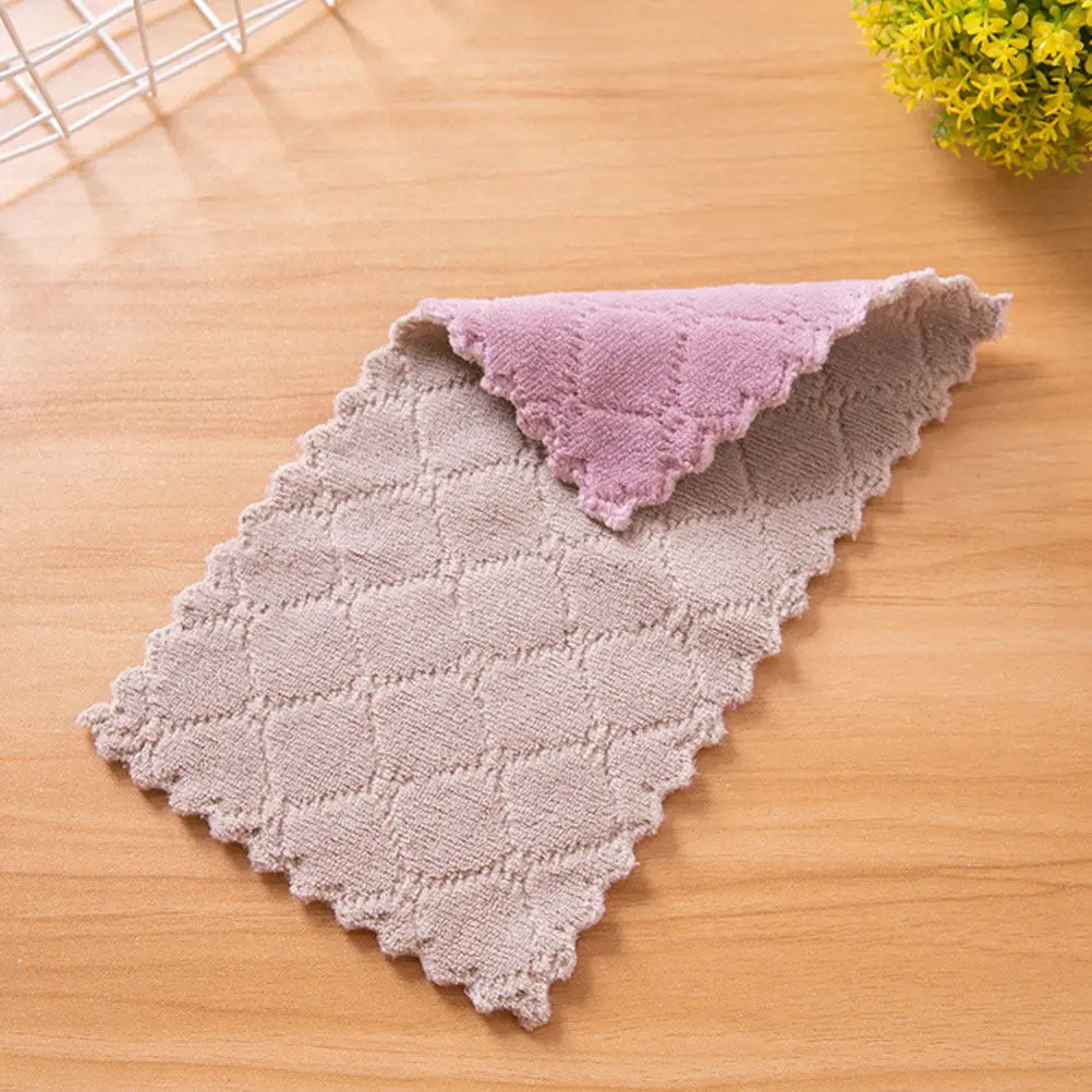 

20 шт. салфеток из кораллового флиса, двусторонние мягкие чистящие салфетки для кухни, посуды, кастрюль, сковородок, окон, ванных комнат и других поверхностей