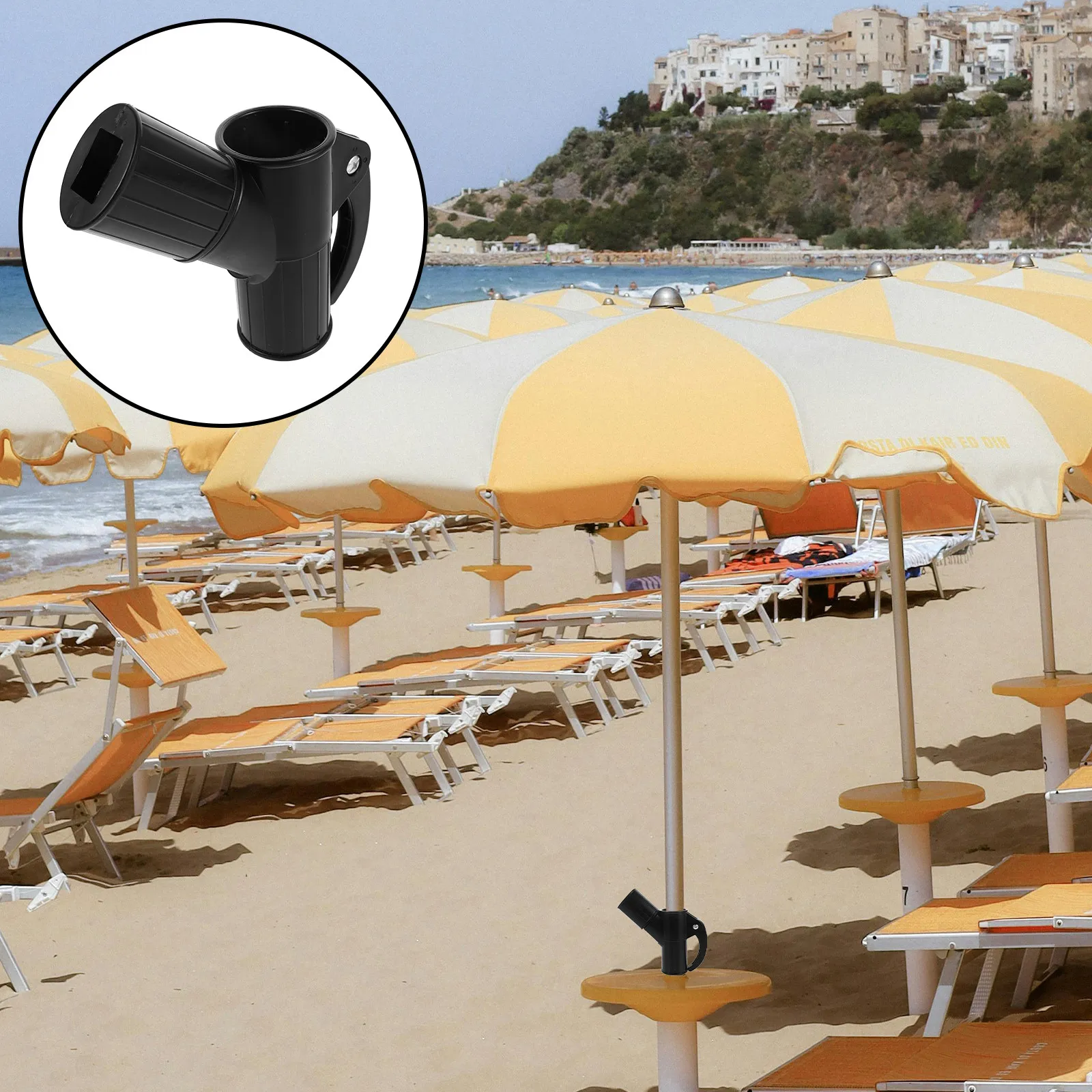 

Ручка-кривошип для зонта, черная, усиленная, с боковым креплением, для пляжных и уличных зонтов, запасная часть