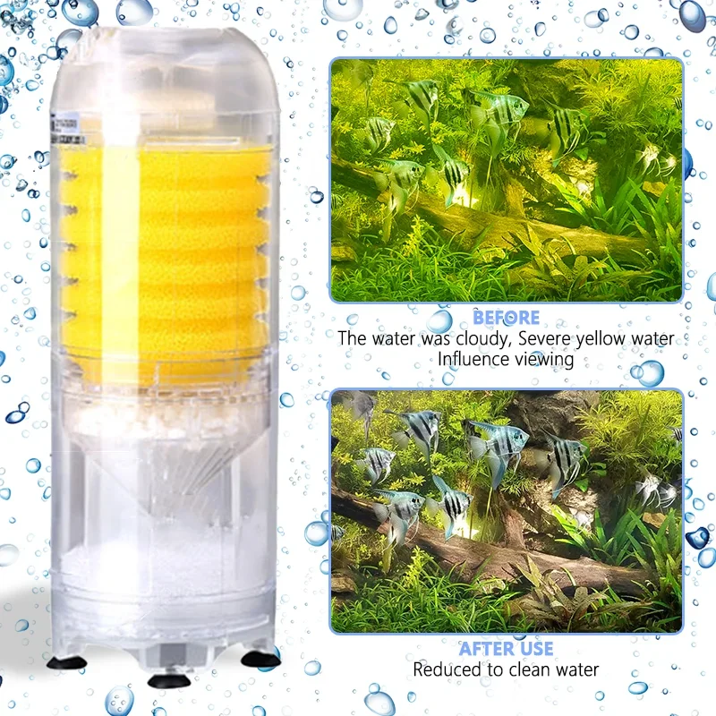 

Fish Tank 3-In-1 Feces Suction Filter Aquarium Water Purifier Fish Tank Filter Kit Aquarium Oxygen Pump Fish Tank Filter