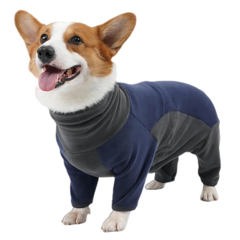 Dog Winter Coat Soft Fleece Pullover Pajamas Windproof Warm Cold Weather Jacket Vest Cozy Onesie Jumpsuit Apparel Outfit Clothes