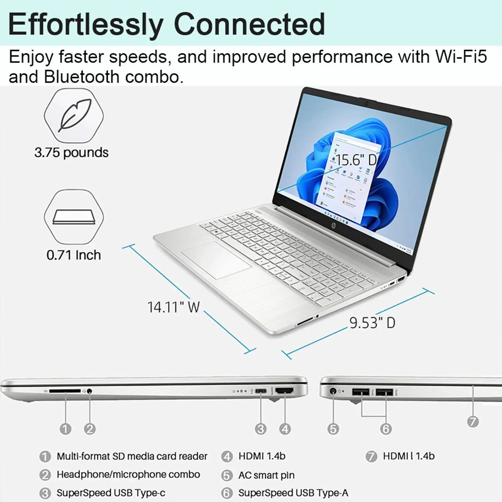 Imagem -05 - para hp 2024 Mais Novo Laptop de Negócios Laptop com Tela Sensível ao Toque de 15.6 Intel Core I31215u 8gb Ram 256gb Ssd Gráficos Intel Uhd