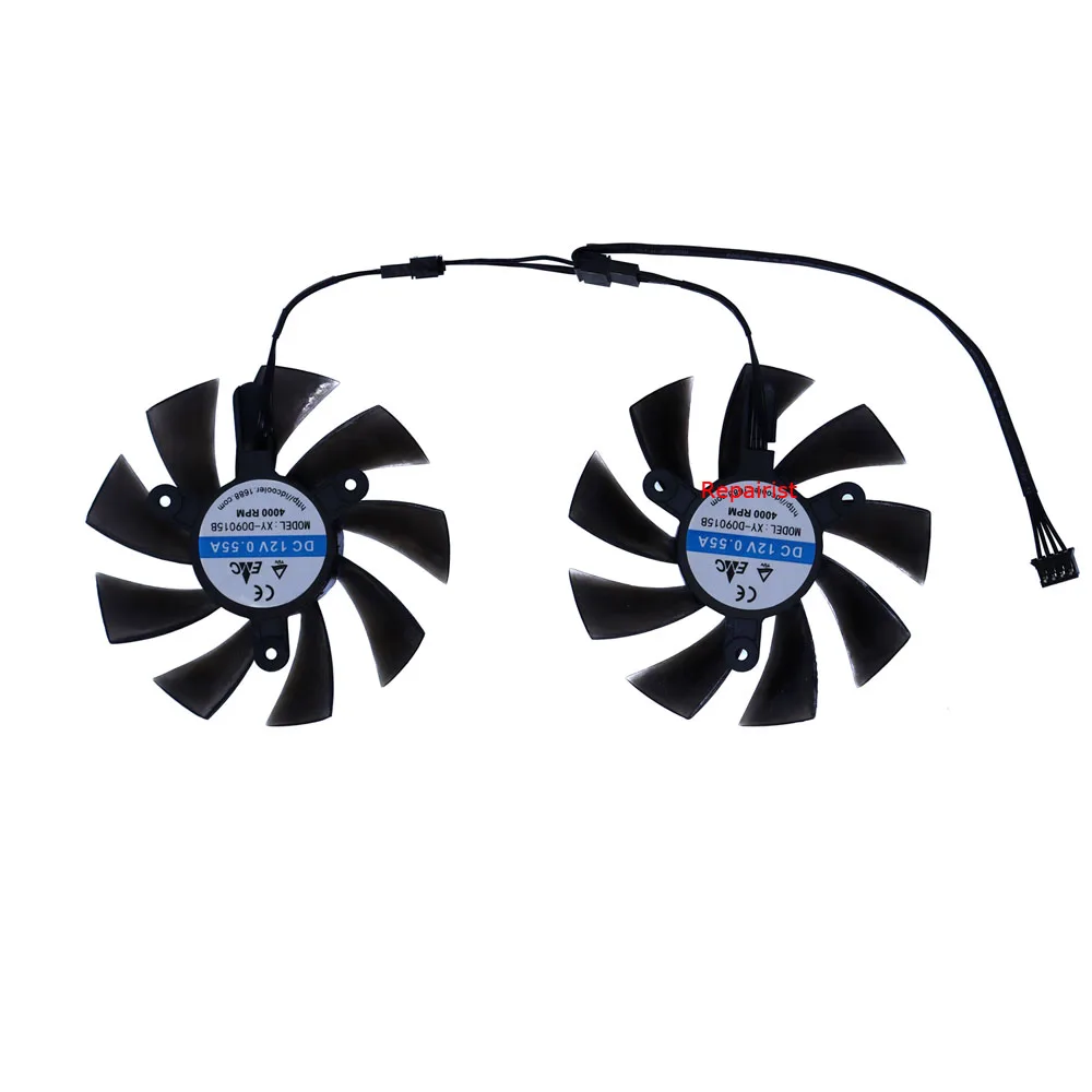 2Pcs/Set,XY-D0915B,Video Card Fan,GPU Cooler,PLA09215B12H,For MLLSE RTX 2060 8g,GTX 1660Ti 6G,RTX 3060Ti 8GB,Video Cards Cooling