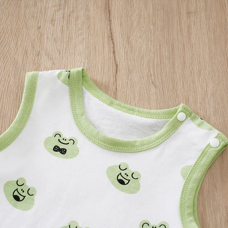 Newborn Infant Baby Boys Girls Rompers  cute frog Playsuits Sleeveless Toddler Baby Summer Clothing 100%Cotton